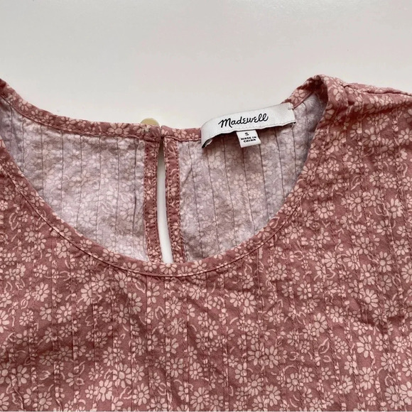 Madewell Short-Sleeve Pintuck Top in Parisian Ditsy Size Small - Picture 7 of 14